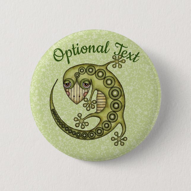 Chapa Redonda De 5 Cm Lizard verde (Anverso)