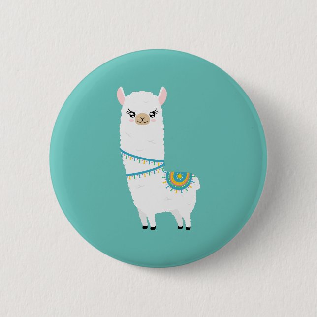Chapa Redonda De 5 Cm Llama (Anverso)