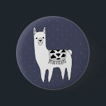 Chapa Redonda De 5 Cm Llama blanca y negra y puntos blancos<br><div class="desc">Gráfica de llama de estilo personalizado adorable en blanco y negro con micro puntos blancos y color de fondo personalizado.</div>