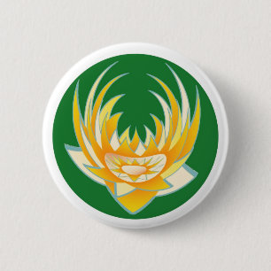 Chapa Redonda De 5 Cm Llama de LOTUS en base verde