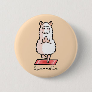 Chapa Redonda De 5 Cm Llama de yoga - Llamada