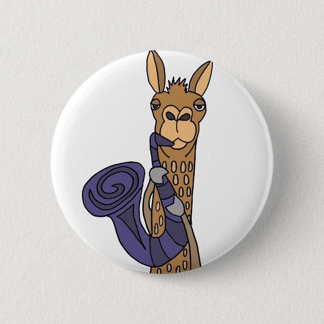 Chapa Redonda De 5 Cm Llama fresca divertida que juega arte de la (Anverso)