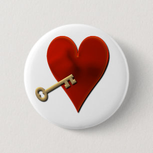 Chapa Redonda De 5 Cm Llave a mi Pin redondo del corazón