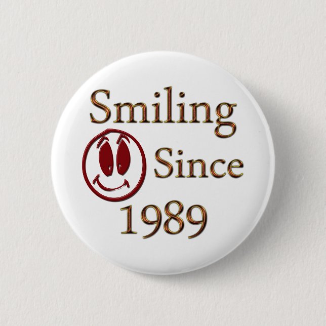 Chapa Redonda De 5 Cm Llevado en 1989 (Anverso)