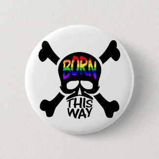 Chapa Redonda De 5 Cm Llevado este cráneo y bandera pirata de la manera