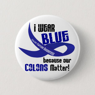 Chapa Redonda De 5 Cm Llevo el azul para nuestro CÁNCER DE COLON AWAREN