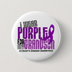 Chapa Redonda De 5 Cm Llevo la púrpura para la mi enfermedad de Crohn