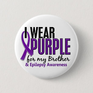 Chapa Redonda De 5 Cm Llevo la púrpura para mi epilepsia de Brother 10