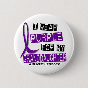 Chapa Redonda De 5 Cm Llevo la púrpura para mi epilepsia de la nieta 37