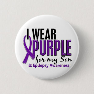 Chapa Redonda De 5 Cm Llevo la púrpura para mi epilepsia del hijo 10