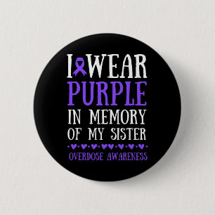 Chapa Redonda De 5 Cm Llevo Morado En Memoria De Mi Hermana Conciencia S
