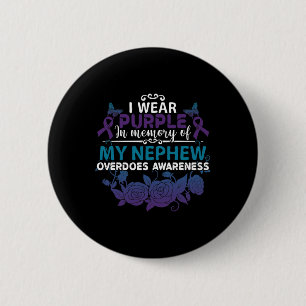 Chapa Redonda De 5 Cm Llevo Morado En Memoria De Mi Sobrino Regalo Por S