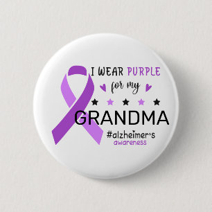Chapa Redonda De 5 Cm Llevo Morado Por Mi Abuela Conciencia Del Alzheime
