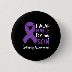 Chapa Redonda De 5 Cm Llevo Morado Por Mi Hijo Conciencia Epilepsia Epil