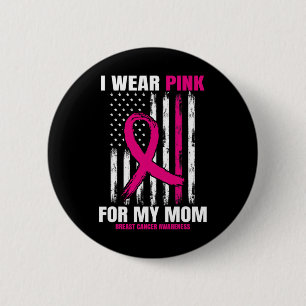 Chapa Redonda De 5 Cm Llevo Pink A Mi Mamá Concienciar Sobre El Cáncer D