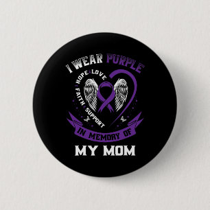 Chapa Redonda De 5 Cm Llevo Púrpura En Memoria De Mi Mamá Epilepsia Awar