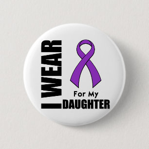 Chapa Redonda De 5 Cm Llevo una cinta púrpura para mi hija
