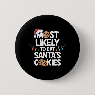 Chapa Redonda De 5 Cm Lo Más Probable Es Comer Santas Cookies Santa Squa