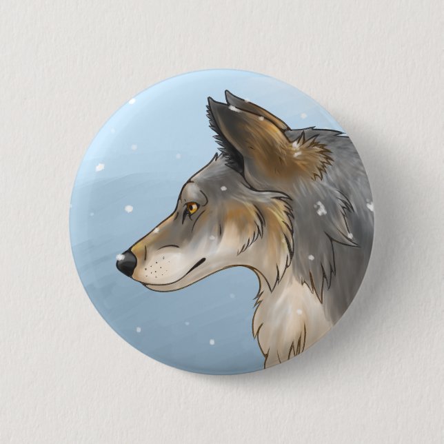 Chapa Redonda De 5 Cm Lobo del Noroeste (Anverso)