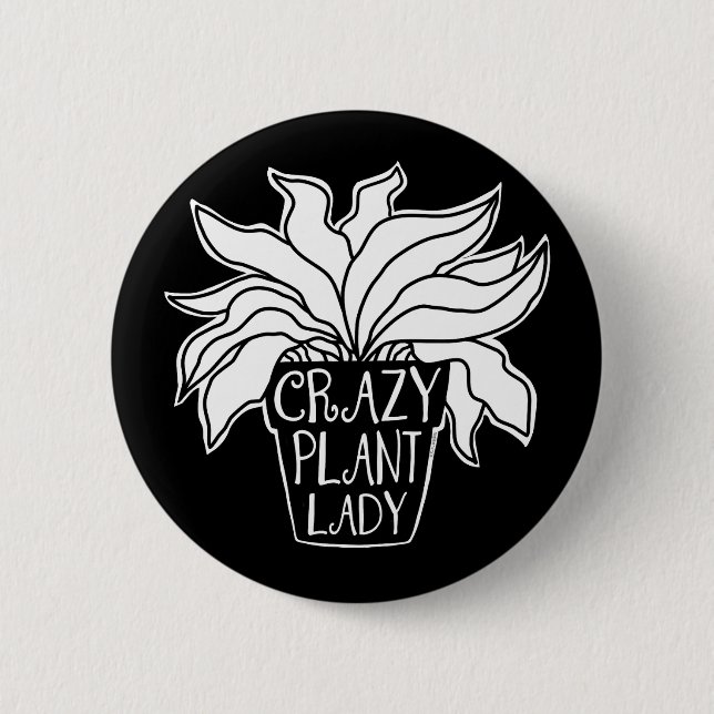 Chapa Redonda De 5 Cm Loca Planta Lady Pott Houseplant (Anverso)