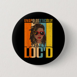 Chapa Redonda De 5 Cm Loc'd Black Queen Melanin Loc'd Hair