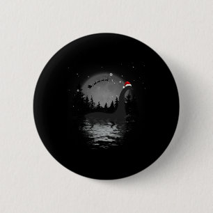 Chapa Redonda De 5 Cm Loch Ness Monster Navidades Luna llena Nessie Xmas