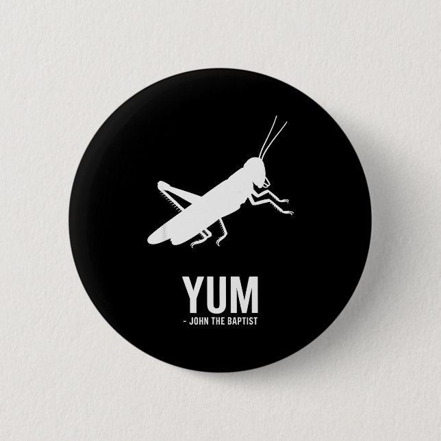 Chapa Redonda De 5 Cm Locust John The Baptist Funny Christian New Testam (Anverso)