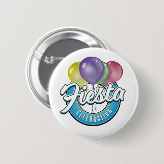 Chapa Redonda De 5 Cm Logo azul retro Fiesta Celebración