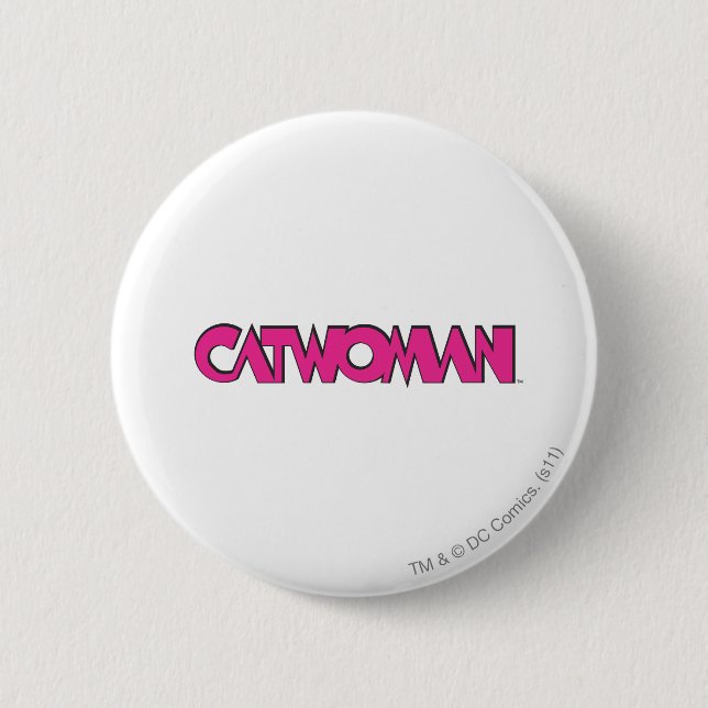 Chapa Redonda De 5 Cm Logo de Catwoman Rosa (Anverso)