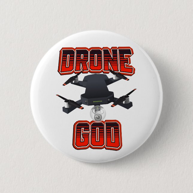 Chapa Redonda De 5 Cm Logo de Drone God (Anverso)