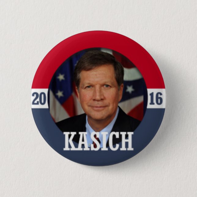 Chapa Redonda De 5 Cm Logo de Kasich 2016 (Anverso)