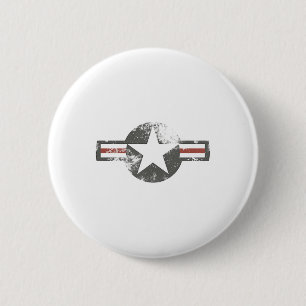 Chapa Redonda De 5 Cm Logo de la Fuerza Aérea Vintage Hombres Militares