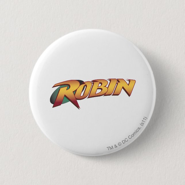 Chapa Redonda De 5 Cm Logo de nombre Robin (Anverso)