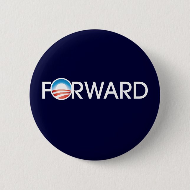 Chapa Redonda De 5 Cm Logo de Obama Forward (Anverso)