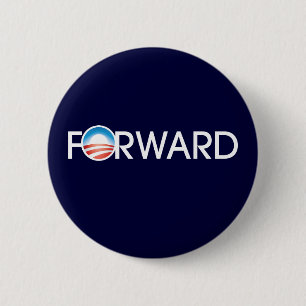 Chapa Redonda De 5 Cm Logo de Obama Forward