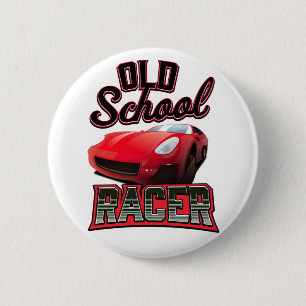 Chapa Redonda De 5 Cm Logo de Old School Racer