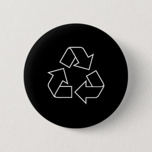 Chapa Redonda De 5 Cm Logo de reciclaje Símbolo de reciclaje Día de la T