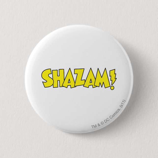 Chapa Redonda De 5 Cm Logo de Shazam amarillo (Anverso)