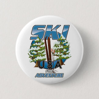 Chapa Redonda De 5 Cm Logo de Ski USA For adventure.