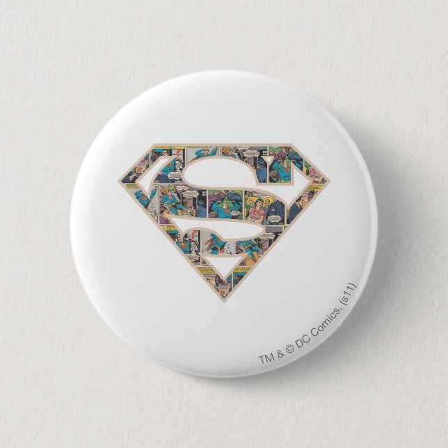 Chapa Redonda De 5 Cm Logo de Supergirl Comic Strip (Anverso)