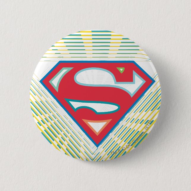 Chapa Redonda De 5 Cm Logo de Supergirl Groovy (Anverso)