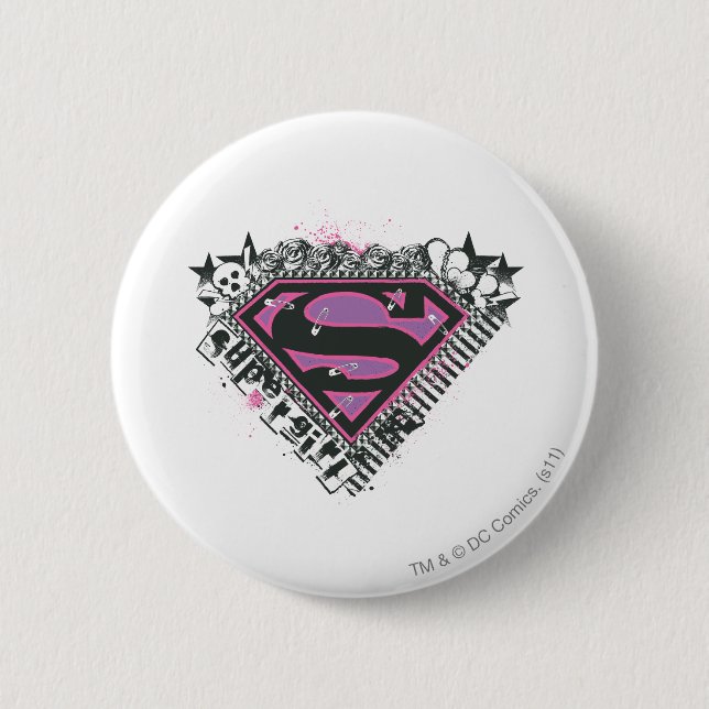 Chapa Redonda De 5 Cm Logo de Supergirl Pins (Anverso)
