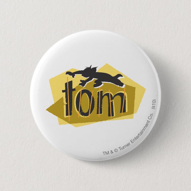 Chapa Redonda De 5 Cm Logo de Tom Silhouette (Anverso)