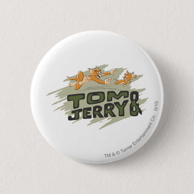 Chapa Redonda De 5 Cm Logo de Tom y Jerry Chase (Anverso)