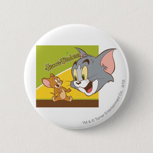 Chapa Redonda De 5 Cm Logo de Tom y Jerry Hanna Barbera (Anverso)
