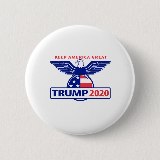 Chapa Redonda De 5 Cm Logo de Trump 2020 Eagle (Anverso)