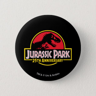 Chapa Redonda De 5 Cm Logo del 25º aniversario del Parque Jurásico