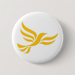 Chapa Redonda De 5 Cm Logo del Fiesta demócrata liberal