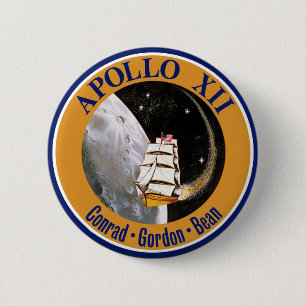 Chapa Redonda De 5 Cm Logo del parche de la misión Apolo 12