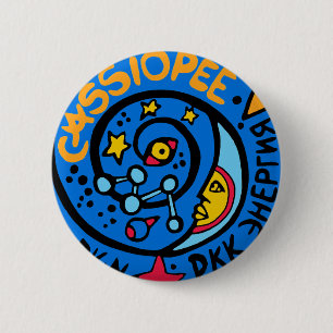 Chapa Redonda De 5 Cm Logo del parche de la misión Mir-Cassiopee